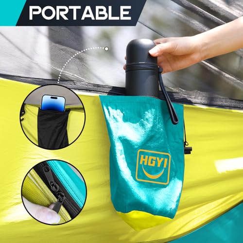 Image of Camping Hammock Mosquito Net,Double & Single Portable Hammocks for Kids Hammocks with 2 Tree Straps,Hammock Tent for Travel Camping,Camping Accessories for Indoor Outdoor Hiking Backpacking