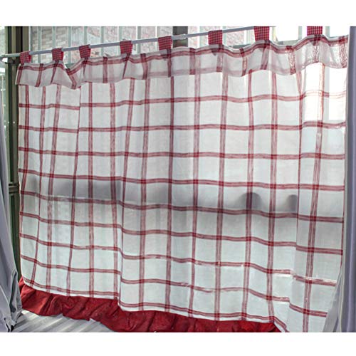 Cortinas cortas BABULE de café 400x100cm para ventanas de baño 2