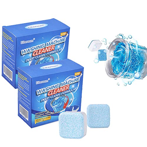 HAOHAO Washing Machine Cleaner - 24 Pack Deep Cleaning Tablets for Front and Top Loader Machines Pack of 2)