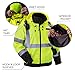 Ergodyne Unisex-Adult 2-in-1 Hi Vis Winter Bomber Jacket, Lime, X-Large