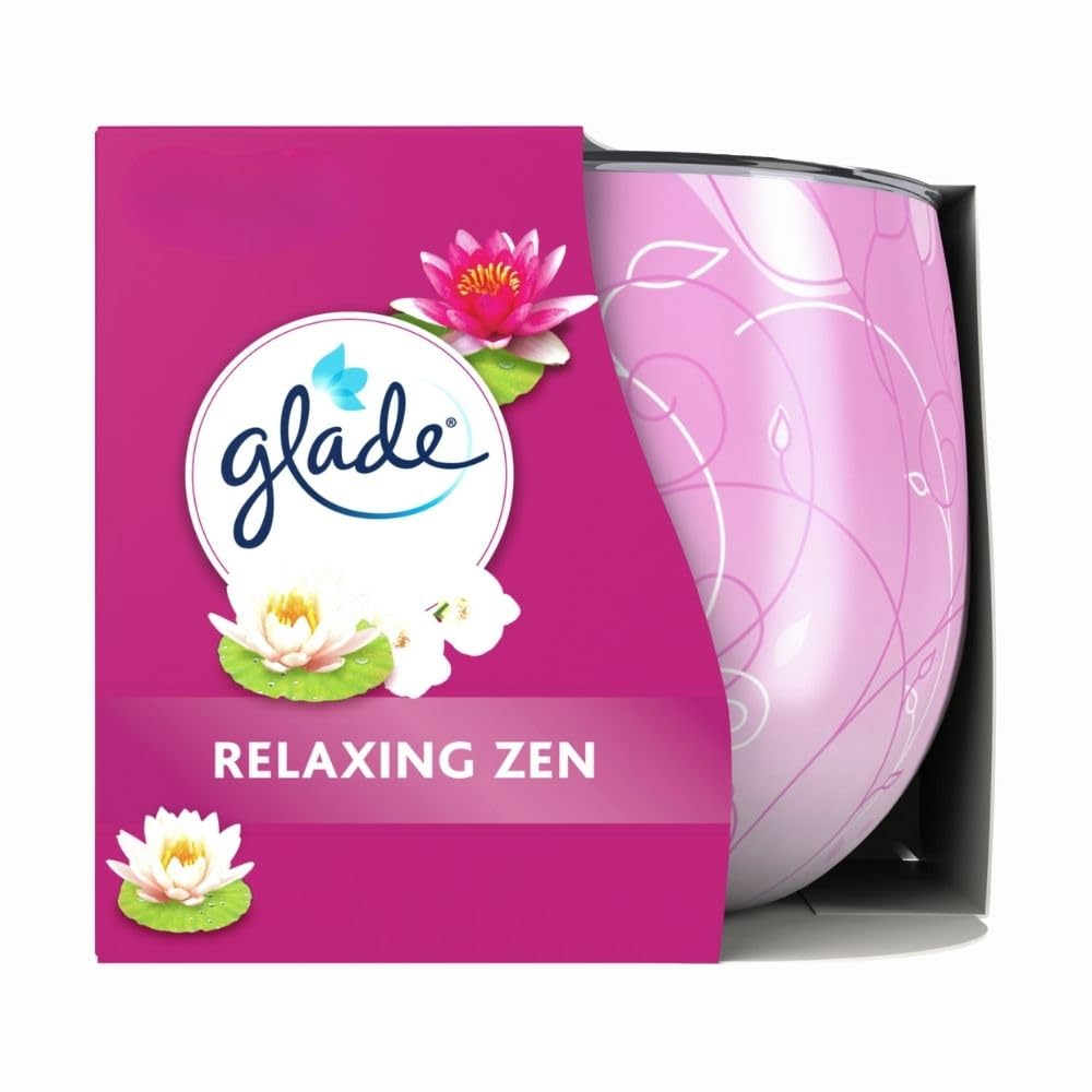 Welari Burgundy Glade Scented Candle Relaxing Zen 120G X 1 - Long-Lasting 31Hr Burn Time - Stress Relief & Relaxation - Floral Fragrance Air Freshener With Thank You Card | (1 Pack)