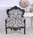 Barockstuhl Sessel Blumenmuster Stuhl Barock Ohrensessel Antik Armlehnstuhl neu cat588c10 Palazzo Exklusiv