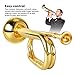 C Key Trumpet Bugles Instrument Trumpet, Military Style Brass with Mouthpiece for Cavalry Bugle Orchestra (Gold)