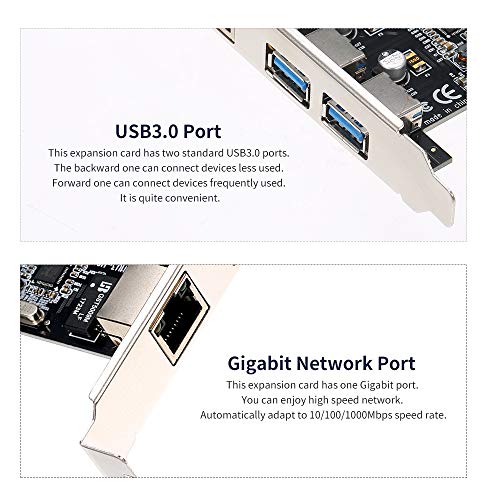 Placa de expansão Grborn PCI-E para USB 3.0, 2 portas USB3.0, fonte de alimentação de 4 pinos e supo