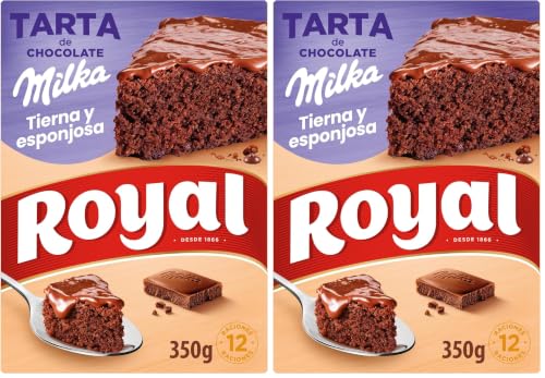 Royal Tarta de Chocolate Milka, Preparado en Polvo, 12 Raciones, 350g (Paquete de 2)