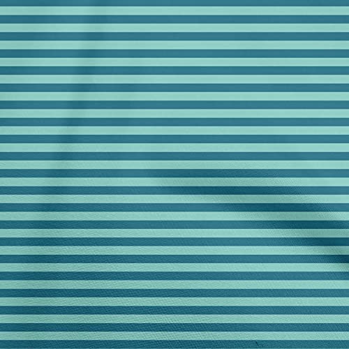 oneOone Cotton Poplin Dark Teal Green Fabric Stripes Dress Material Fabric Print Fabric By The Yard 56 Inch Wide