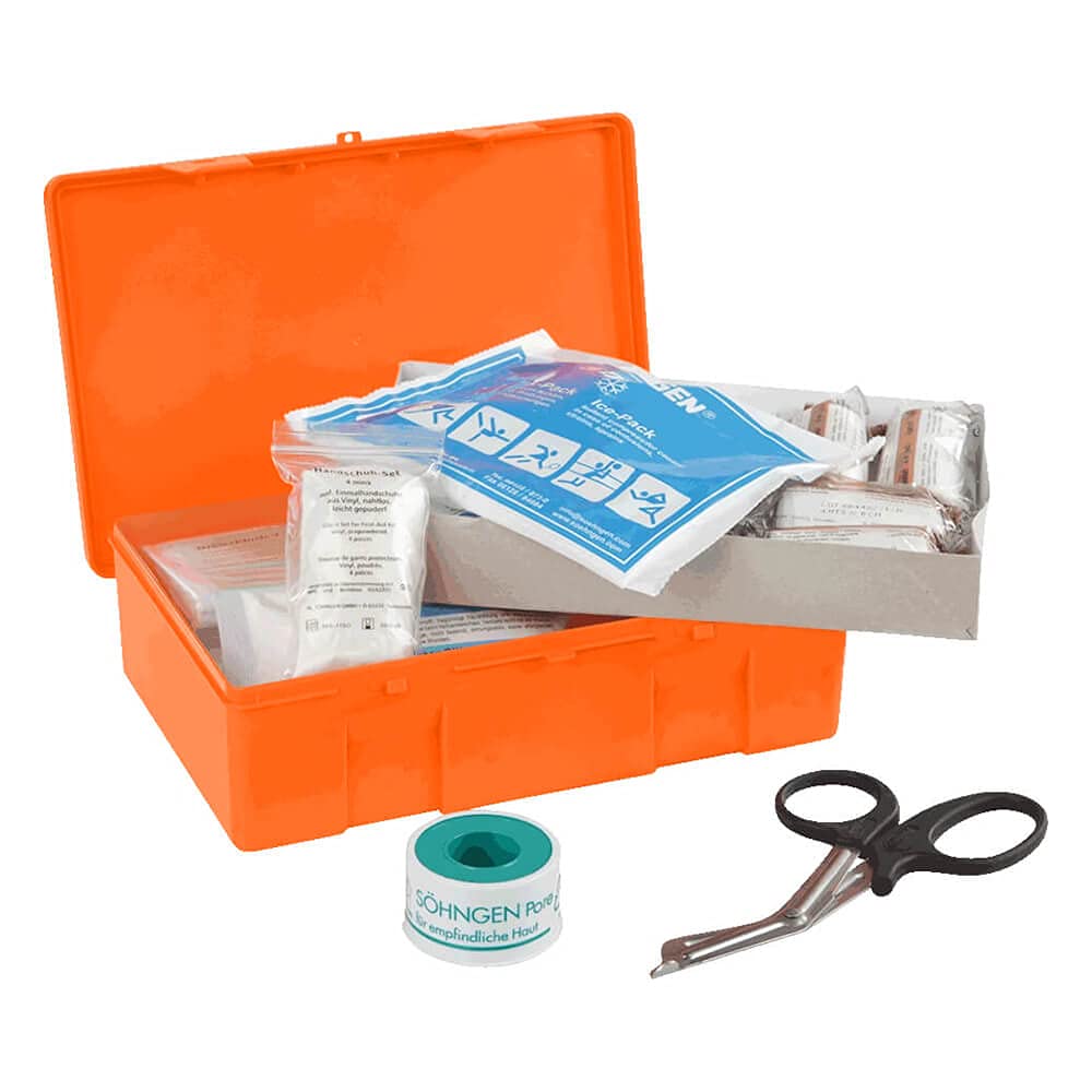 SÖHNGEN BIGPACK 10 x Verbandkasten Kiel, orange, DIN 13157 aus Kunststoff, Art.-Nr. 3003045 | Verbandskasten | Notfallkoffer | Erste Hilfe Kasten
