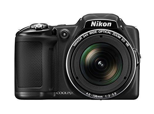 Nikon COOLPIX L830 16 MP CMOS Digital Camera with 34x Zoom NIKKOR Lens and Full 1080p HD Video (Black) (Renewed)