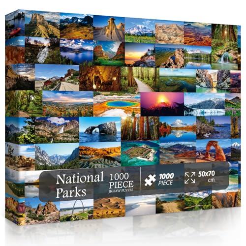 ✅ 10 Best Gifts for National Park Lovers 7 National Parks Puzzle for Adults 1000 Pieces, Landscape Nature Puzzle as National Parks Gifts, American Scenery Mountain Jigsaw Puzzle Including Yellowstone, Yosemite, Zion
