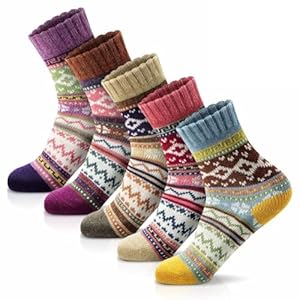 MORECOO Womens Socks Winter - Christmas Gifts & Stocking Stuffers for Women - Thick Wool Soft Warm Cozy Crew Socks for Women MORECOO Womens Socks Winter Christmas Gifts Stocking Stuffers for Women Thick Wool Soft Warm Cozy Crew Socks for Women