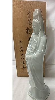 Amazon.co.jp: 観音像 伊万里焼青磁観音像 八代 小笠原長春 738