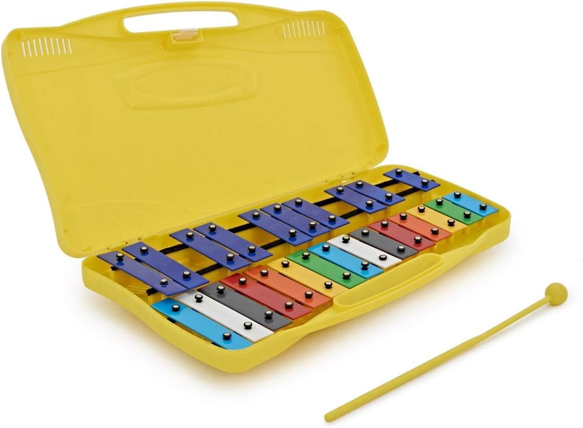 ROCKSTAR - Carrello Xilofono Glockenspiel 25 tasti metallici colori angelo AG-25N3 Glockenspiel Metalofono con astuccio per studenti, strumento musicale, regalo scolastico