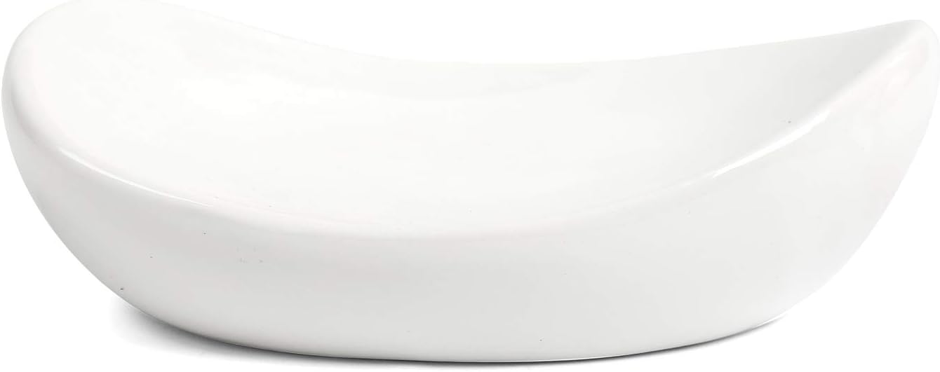 Ceramic Soap Dish Holder, for Bathroom,Tub and Kitchen Sink（White）