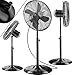 Produktbild KESSER® Standventilator Metall 40 cm | Oszillation 80 Grad | Chrom-Design | höhenverstellbarer Standfuß | 3 Geschwindigkeiten | 30 Grad neigbar | Ventilator Standlüfter | Ventilator | Schwarz