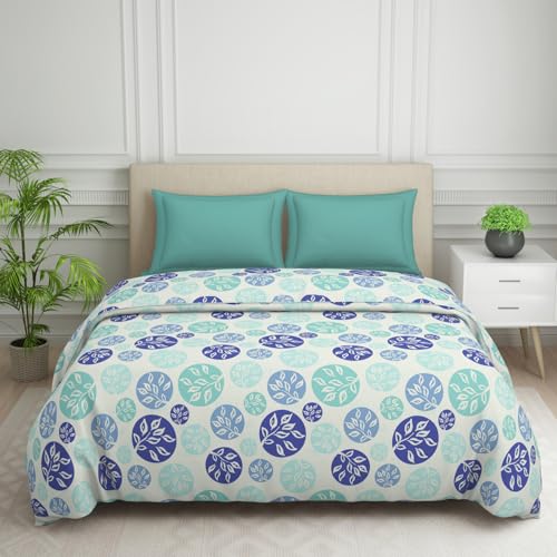 Image of Welspun Polycotton Ac Comforter Double Bed Quilt Blanket | 120 TC Duvets for Double Bed | Health Layer & Machine Washable | (88 inch X 106 inch Inches) - Blue