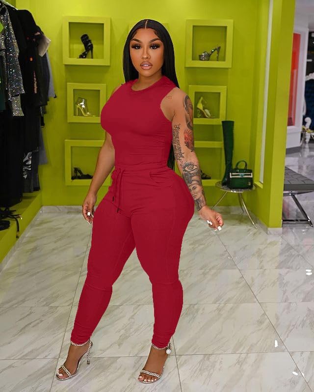 TOPSRANI Womens Two Piece Outfits Bodycon Tracksuit Sweatsuits Solid Jogger Biker Workout Gym Lounge Short Sleeve Pant Sets - Image 4