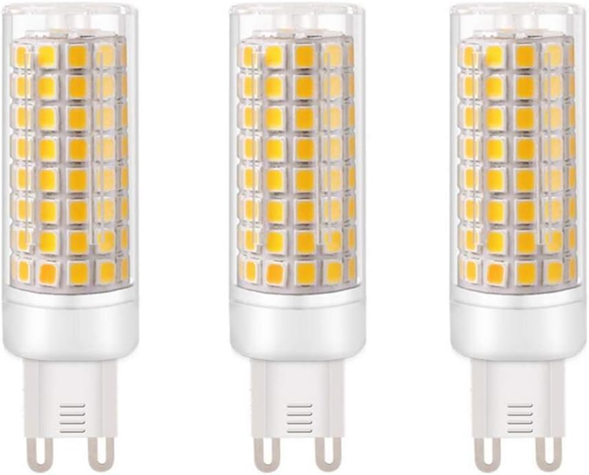 G9 LED Light Bulbs G9 Bi-Pin Base 9W (Equivalent to 100W Halogen Replacement) Warm White 3000K LED Corn Light for Home Living Room Bedroom Chandelier,102 LED 2835 SMD,Pack of 3