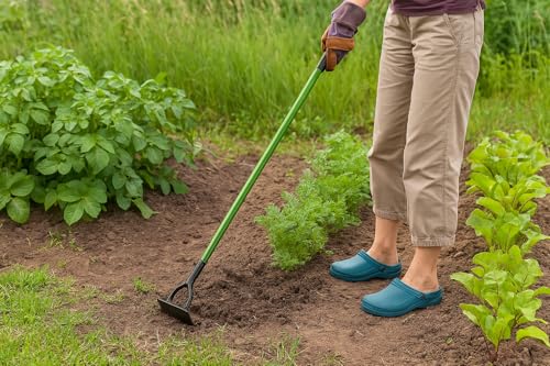RANRHA Dutch Hoe Gardening Tool – Heavy Duty Garden Hoe with Carbon Steel Blade, Long Handle & Non-Slip PVC Grip for Garden Weeding, Soil Cultivation & Landscaping - Image 3