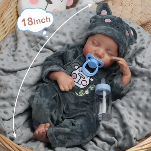 Muñeca Reborn Bebé Dormido 18 pulgadas Vinilo miniatura 2
