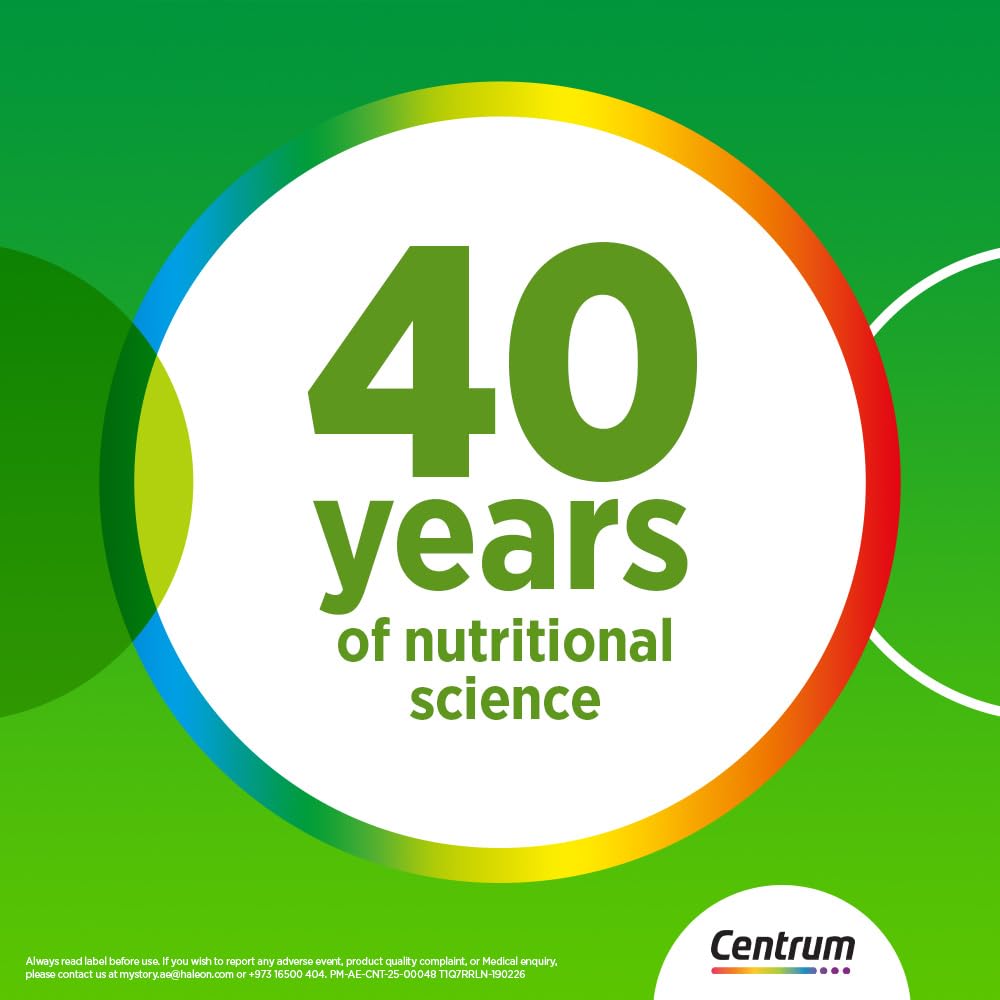 Centrum Adult Multivitamin 100 Tablets - Complete A to Zinc Daily Vitamins & Minerals for Energy, Immunity and Everyday Wellbeing - 100-Day Value Supply for Men & Women