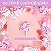 60 Pcs Pink Junk Case Charms, Slime Charms, Mixed Lollipops Candy Embellishments Resin Charms, Flat Back Charms for DIY Crafts Mobile Phone Case Nail Decoration & Ornament Scrapbooking (Pink)