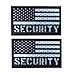 2 Pack Reflective Security Patch US Flag with Hook Back for Service Harness Tactical Vest Collar Hook-Fastener Backing (Black-White)
