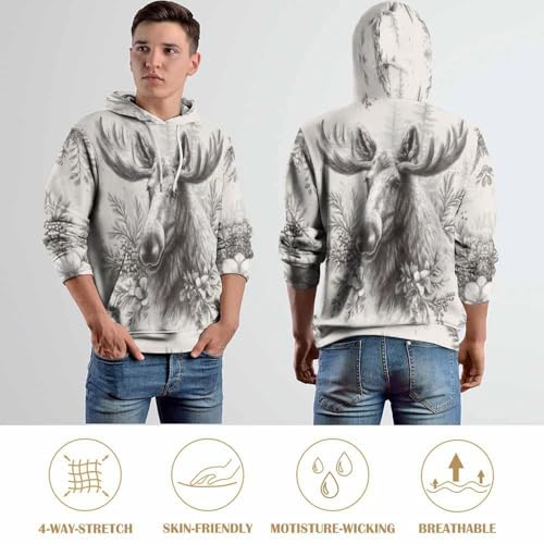 Sweat à capuche élan 3D chaud pour ne plus sacrifier le style au froid