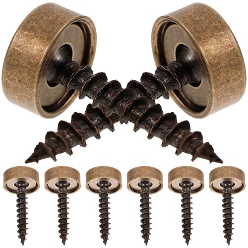 JOINPAYA Tornillos Decorativos de 12mm de Latón con Tapas para Ocultar Cabezas de Tornillo, 8 Piezas para Espejos y Muebles Modernos y Elegantes
