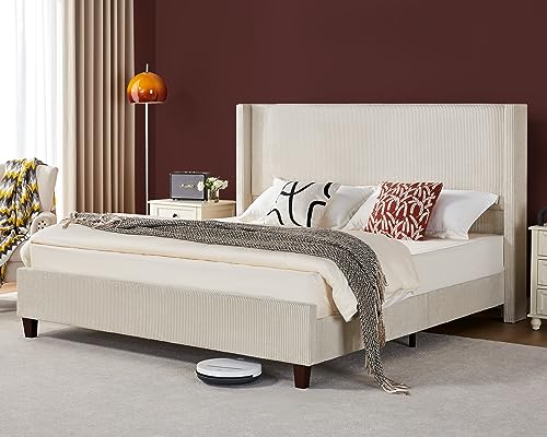 image for VanAcc Queen Size Platform Bed Frame, 50.8
