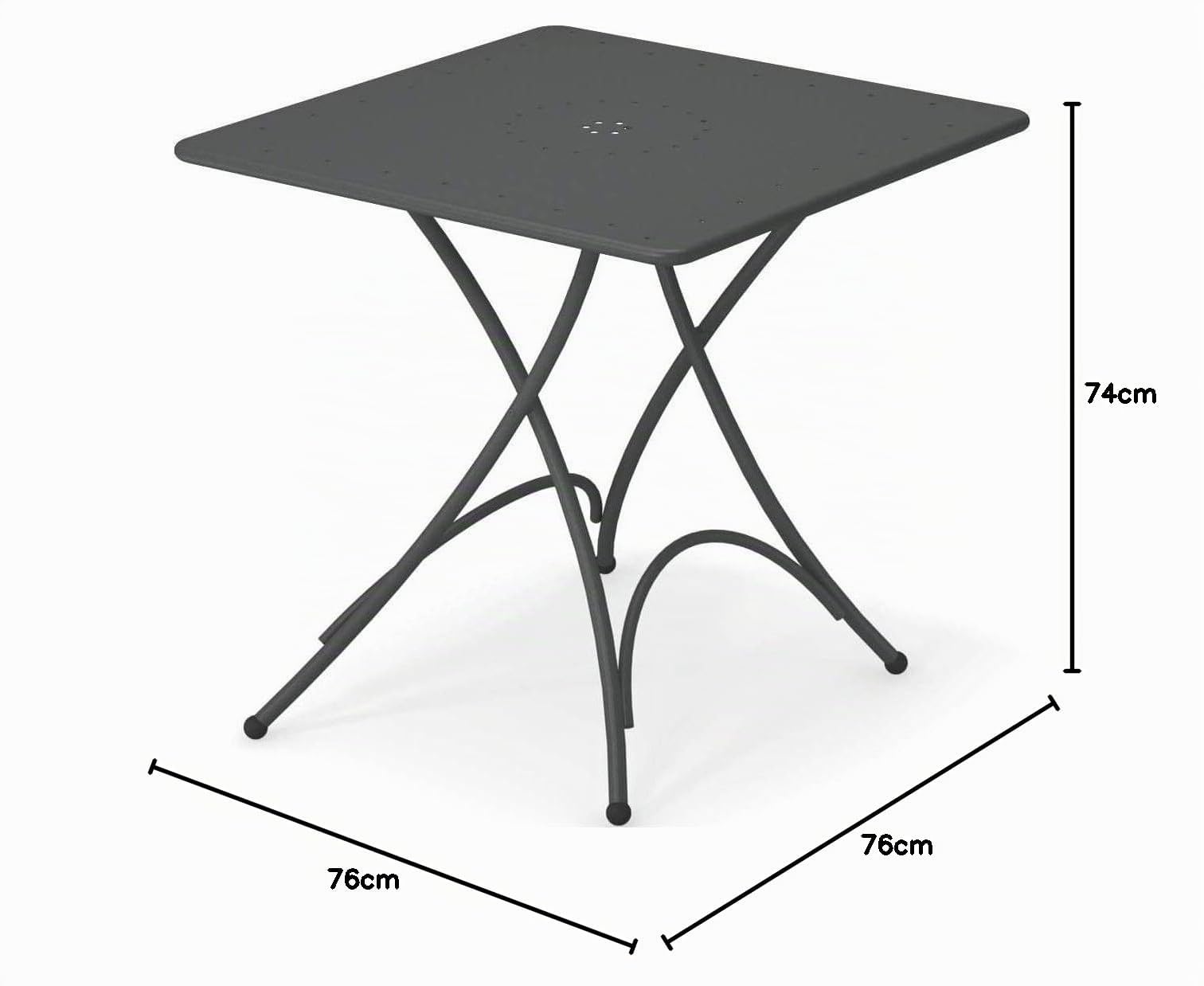 Emu Pigalle Tavolo Quadrato Pieghevole Centimetri 76 x 76 Articolo 907 Colore Ferro Antico 22