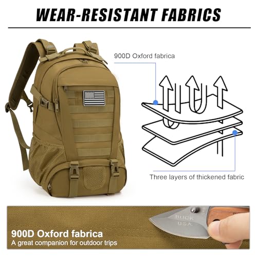 Image of Tactical Backpack for Men Molle Military Rucksack Pack Waterproof Daypack