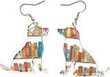 Book Themed Dog Earrings Dog Book Earrings Jewelry for Women Book Theme gifts for Literary Gifts Book Lovers