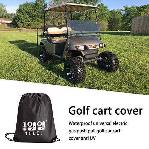 10L0L 500D Waterproof Golf Cart Cover Universal Fits For Club Car, E-Z Go, Yamaha And Most Brand 4 Passenger Golf Cart -Green #TOP5