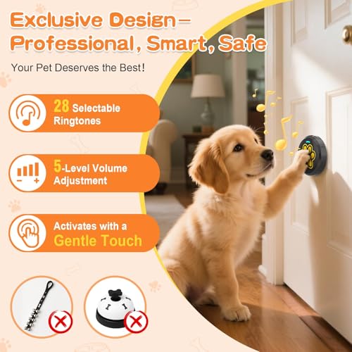 Sonnette pour chien ChunHee CB10 émetteur jaune et noir sensible - 3