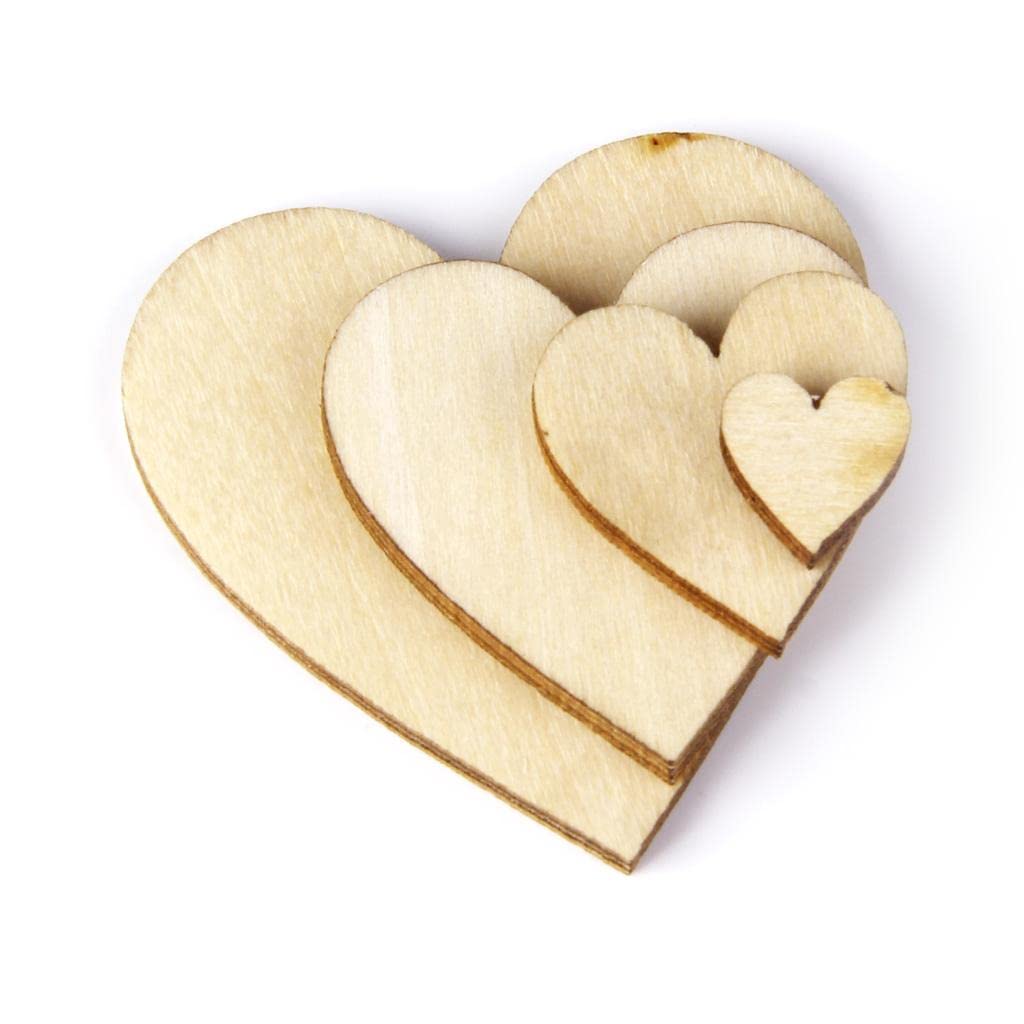 Generic Set di Decorazioni in Legno a Forma di Cuore per