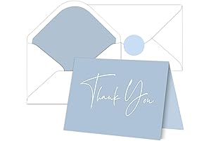 Classy Dusty Blue Thank You Cards 120 Pack