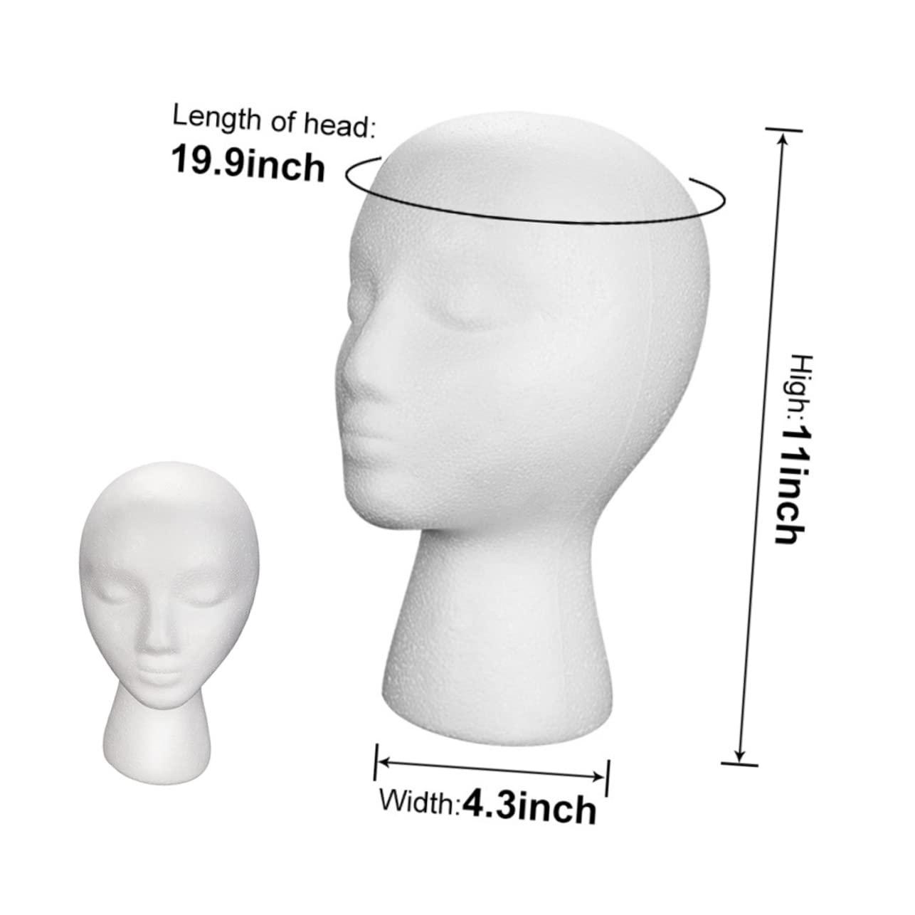 Baluue 2Pcs Mannequin Head for Wigs Hats Headpieces Display Sturdy Display Model for Wedding Veil Glasses Hair Accessories Reliable Structure Multi Purpose Use