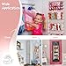 Headband Holder - Bow Holder for Baby Girl – Macrame Bow Organizer for Baby Girl w/ 48 Metal Hooks, 6 Slings & Wooden Bead – Space Saving Baby Bow Organizer – Ideal Baby Bow Holder for Expecting Moms