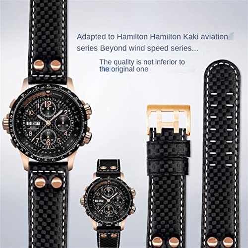 Bracelet carbone 22mm évite l'usure de votre Hamilton Aviation H77696793