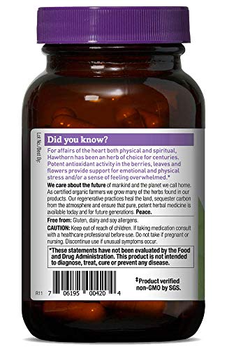 Oregon's Wild Harvest, Certified Organic Hawthorn Capsules For Natural Health, 1200 Mgs, 90 Ct #TOP1