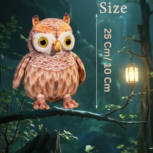 Image of Tickles Owl Soft Stuffed Plush Toy for Kids Boys & Girls Birthday Gifts (Size: 25 cm Color: White & Brown)