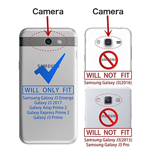 Galaxy J3 2017,J3 Emerge,J3 Prime,J3 Mission,J3 Eclipse Case, [Flower Embossed] Pu Leather Wallet Flip Folio Protective Case Cover With Card Holder And Stand For Samsung Galaxy J3 2017 J320 (Purple) #TOP1