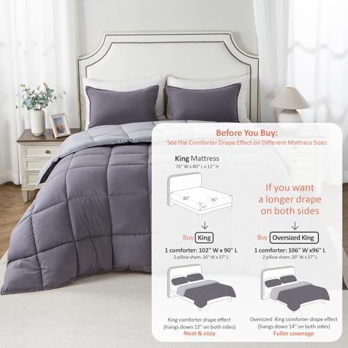 Image of KASENTEX King Comforter Set, Reversible, Goose Down Alternative, All Season
