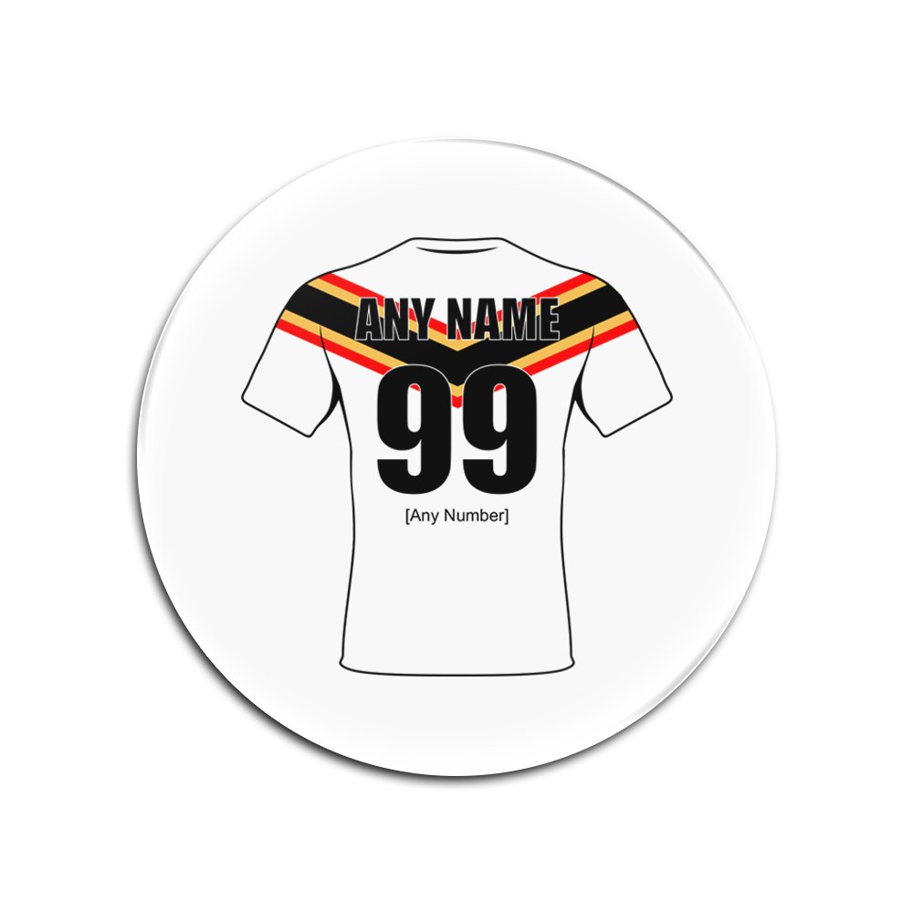 UNIGIFT Personalised Gift - Bradford Bulls Round Gloss Hardboard Coaster (Rugby League Design Theme, Colour Options) - Any Name/Message on Your Unique Mat Pad -