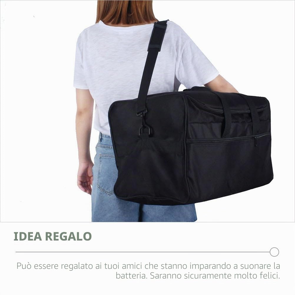 ibasenice Borsa Per Batteria Resistente 20.59X12.99X12.80In Custodia Per Tamburo E Cajon Con Manico Tracolla Regolabile Protezione Imbottita Per Strumenti Musicali E Bacchette