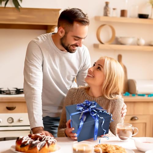 5-Lagige Explosionsbox DIY | Überraschungsbox & Surprise Box mit Klebeband + Band | Mehrzweck Geschenkbox für Geburtstag, Weihnachten, Valentinstag, Hochzeit & Jubiläum (Blau)