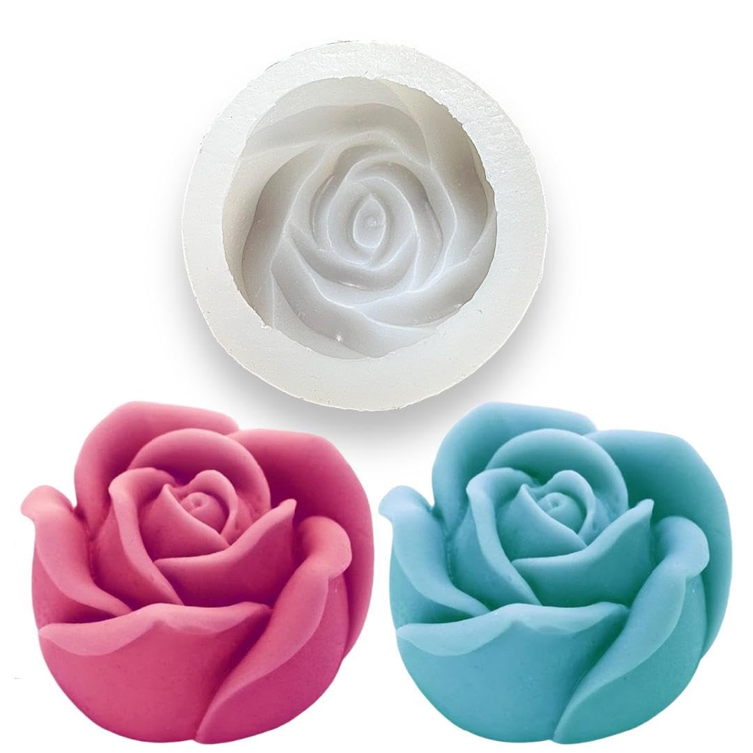 Silicone Molds Bloom Rose Flower Shape 3D for Candle Making Flower Bouquet Mold Soap Resin Art and Craft Chocolate Cake Candle Topper Mould Big