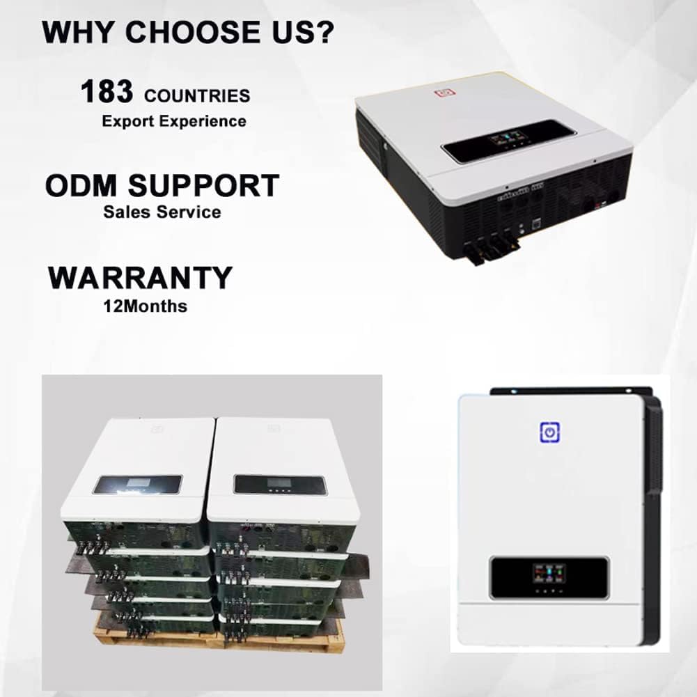 Falownik Hybrydowy Solarny 10,2 Kw O/off, Wbudowany Kontroler ładowania 180 A, Wejście Pv Maks. 500 V, Dc48 V Do Ac230 V, Falownik Pure Sie Wave Do Domowego Magazynowania Energii, Szopy Kem