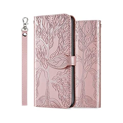 ONETHEFUL Google Pixel 4a 5G Wallet Case Cover Accessories Folio Flip Covers with Card Holder and Magnetic Closure Faux Leather Protective Cases for Google Pixel 4a 5G Rose gold Cover