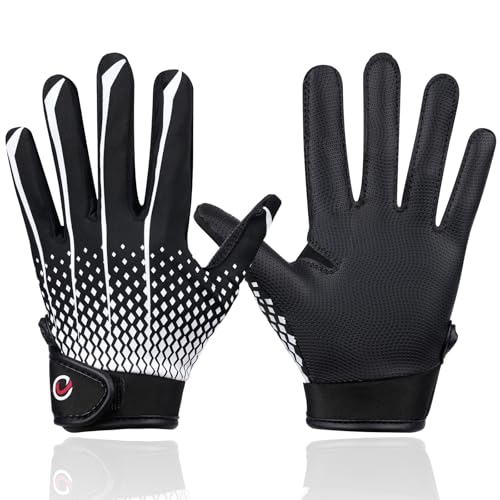 NOVAXUS Kids Baseball/Softball Batting Gloves Youth Super Grip Teeball Gloves for Boys and Girls BG Black XS/S